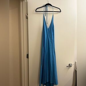 Zara Vibrant Blue Linen Dress